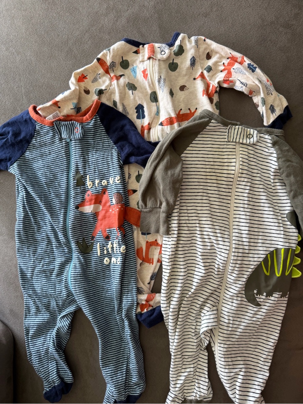 Gerber Fox & Dinosaur Footie Pajama Sleeper 3 pack